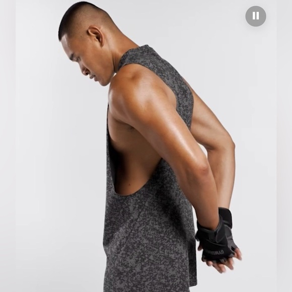 Gymshark Critical 2.0 Drop Arm in Charcoal Print Patterned Muscle Tank Size M - Picture 4 of 14